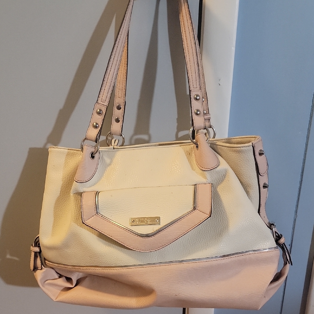 Jessica Simpson Beige and Blush Shoulder Bag